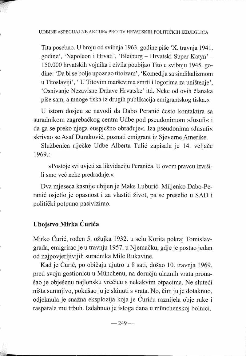 Knjiga Mirko Curic ubojstvo